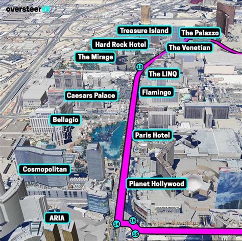 las vegas f1 track layout aerial view map.